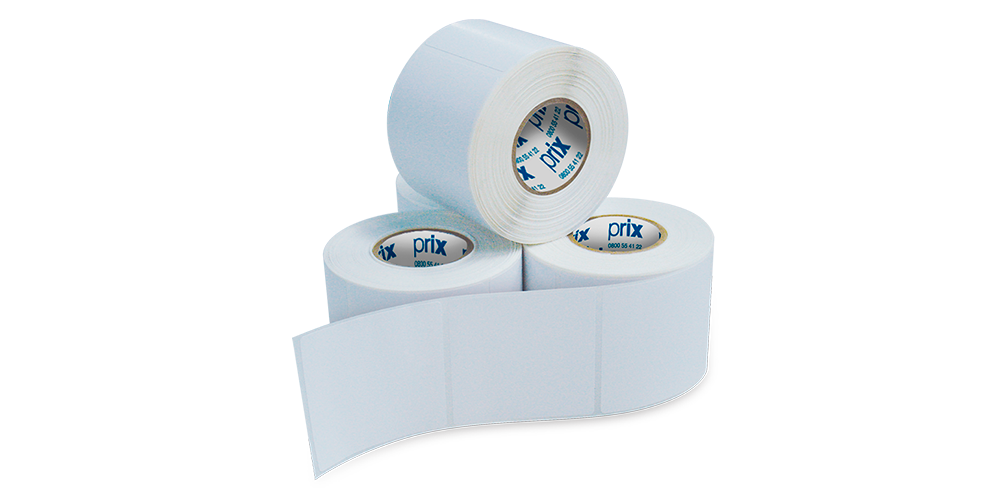 rolos de etiquetas térmicas Prix para impressão de alta qualidade,na cor branca e adesivo sustentável.